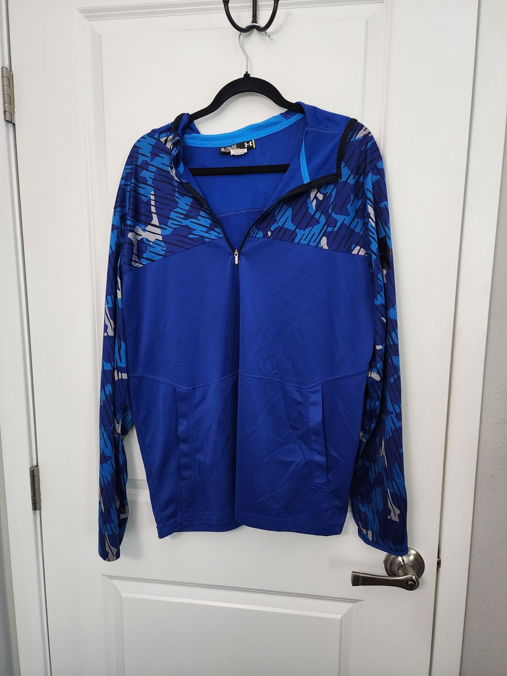 Under Armour Blue & Navy Hooded Performance Half-Zip Jacket